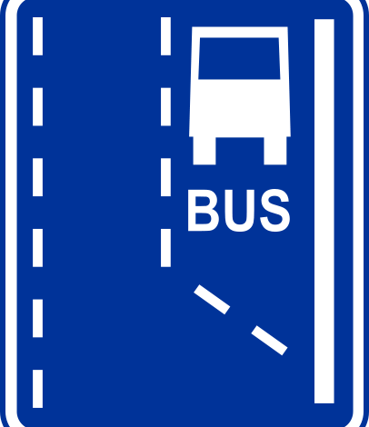 Znak D-11: początek pasa ruchu dla autobusów