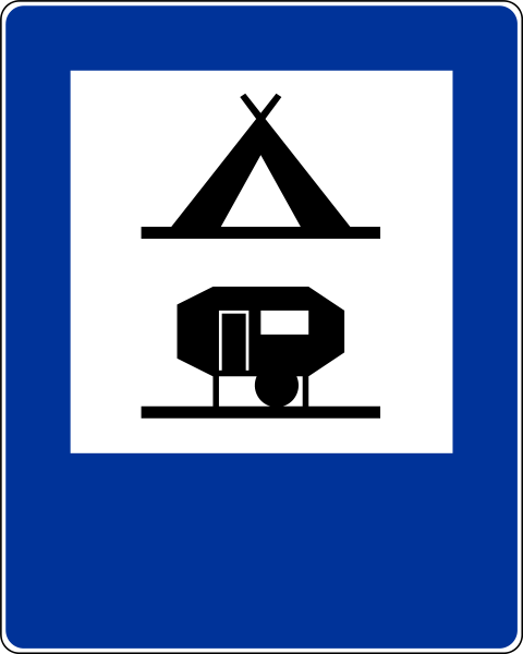 Znak D-31: obozowisko (camping) wyposażone…