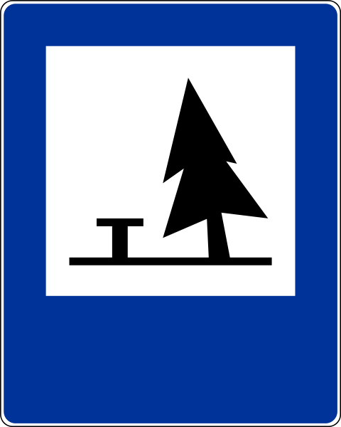 Znak D-32: pole biwakowe