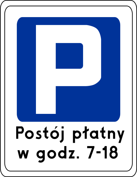 Znak D-44: strefa parkowania