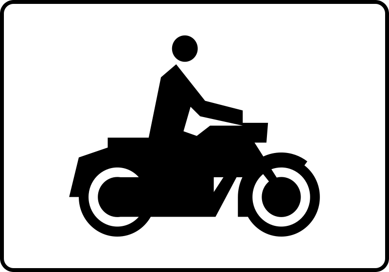 Znak T-23a: tabliczka wskazująca motocykle