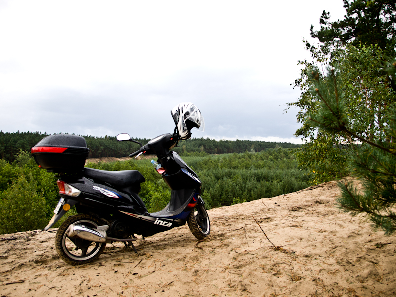 Off road chińskim skuterem