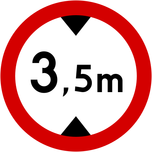 Znak B-16: zakaz wjazdu pojazdów o wysokości…