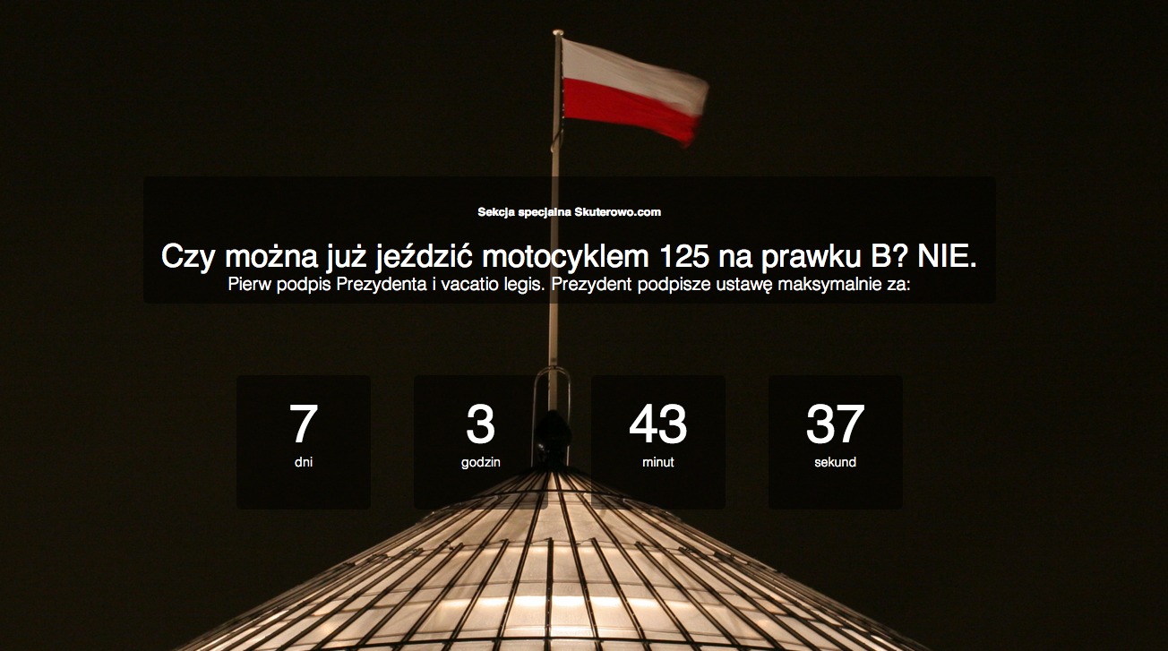 Czy Prezydent podpisał już ustawę o 125 ccm?