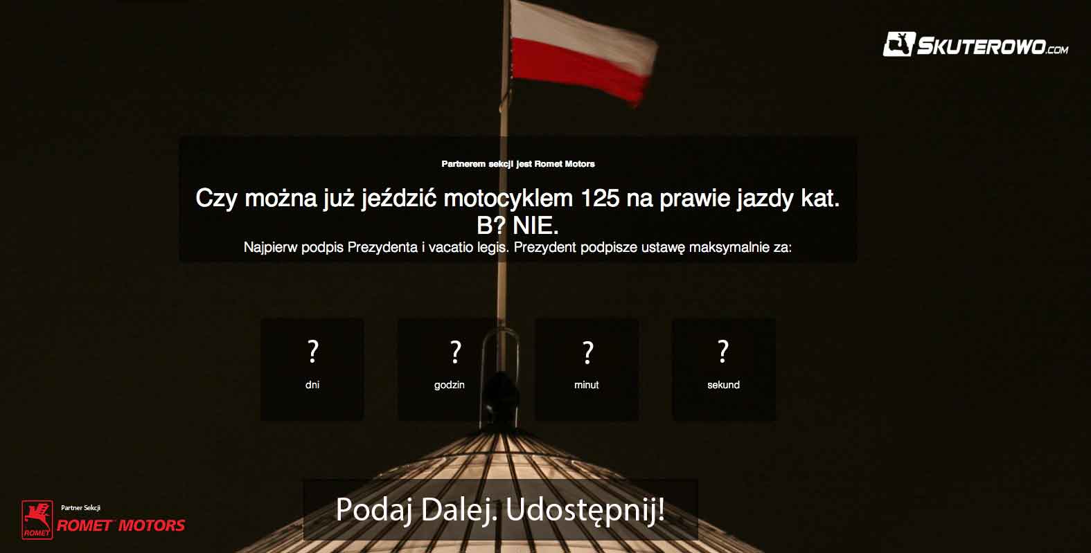 125 ccm na prawo jazdy B: Nietypowa prośba do Prezydenta