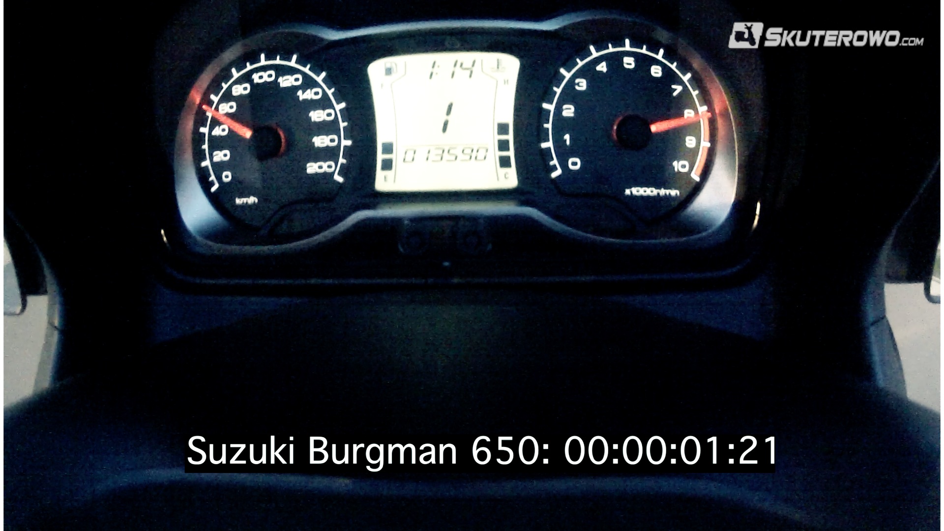 Suzuki Burgman 650 Executive test przyśpieszenia 0-100 km/h