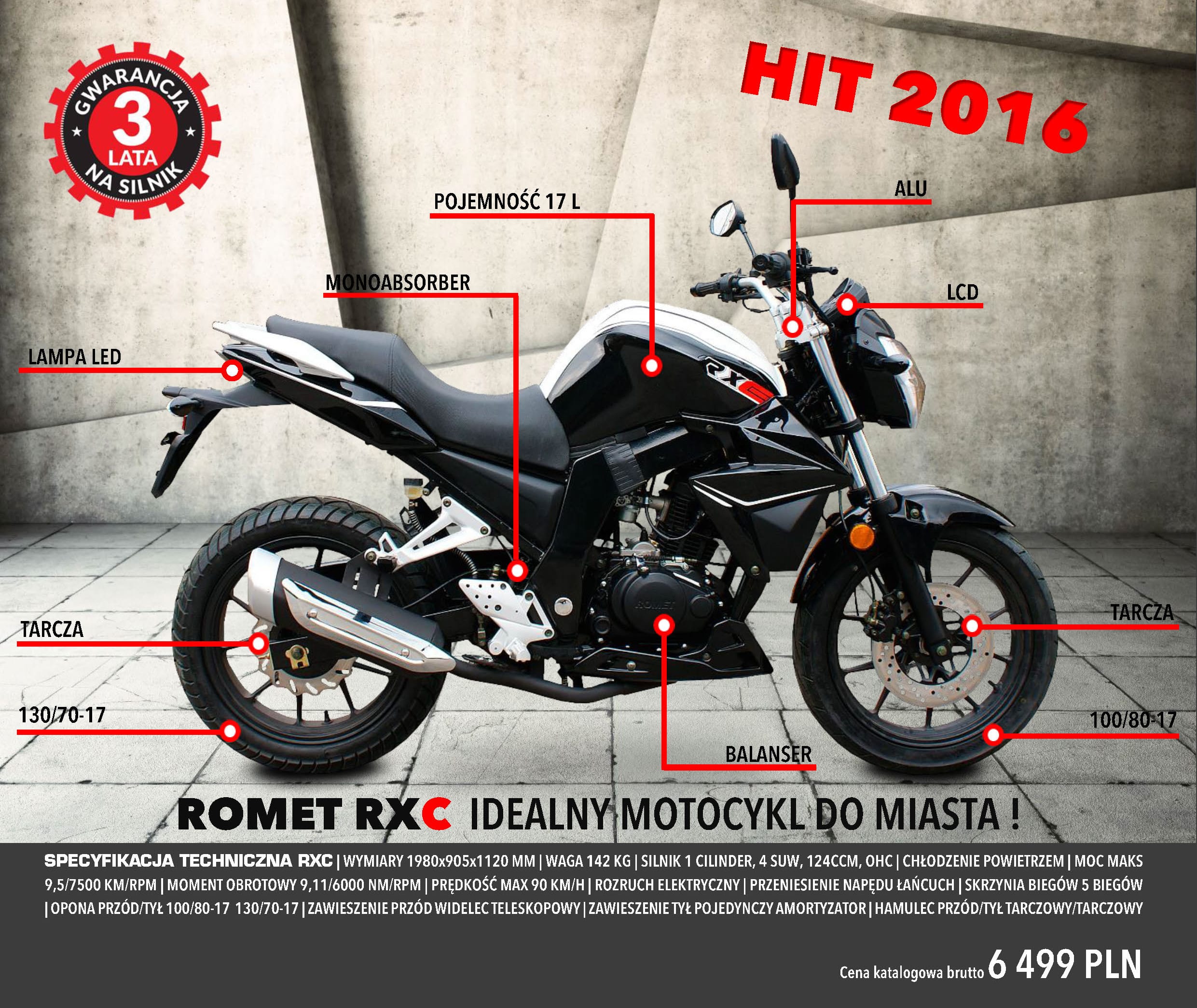 Romet RXC 125: Nowy motocykl na prawo jazdy B dla osób o dużym wzroście