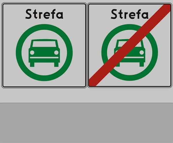 Nowe znaki drogowe 2018: D-54 i D-55, czyli strefa czystego transportu. Znak D-54, znak D-55