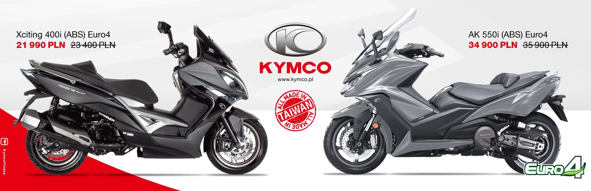 Kymco AK 550 2018 i Kymco Xciting 400i 2018 w nowej, niższej cenie