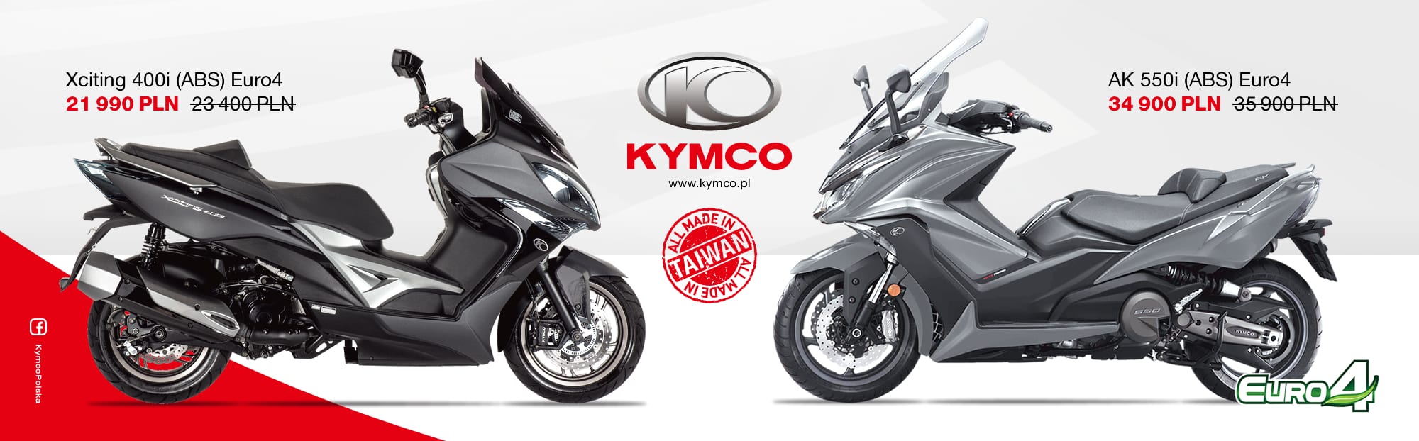 Kymco AK 550 2018 i Kymco Xciting 400i 2018 w nowej, niższej cenie