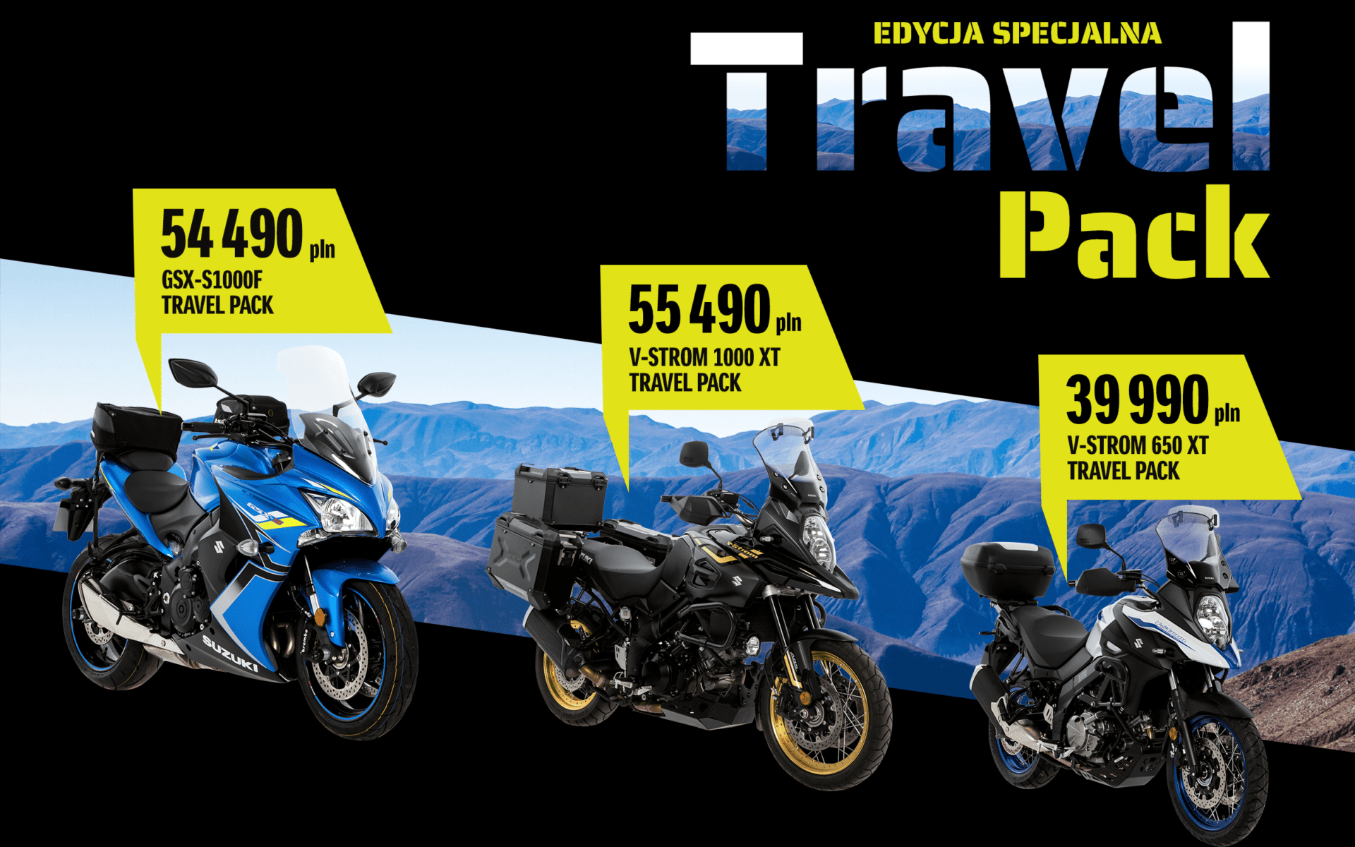 Suzuki V-Strom 1000 XT i V-Strom 650 XT w wersji specjalnej „Travel Pack”