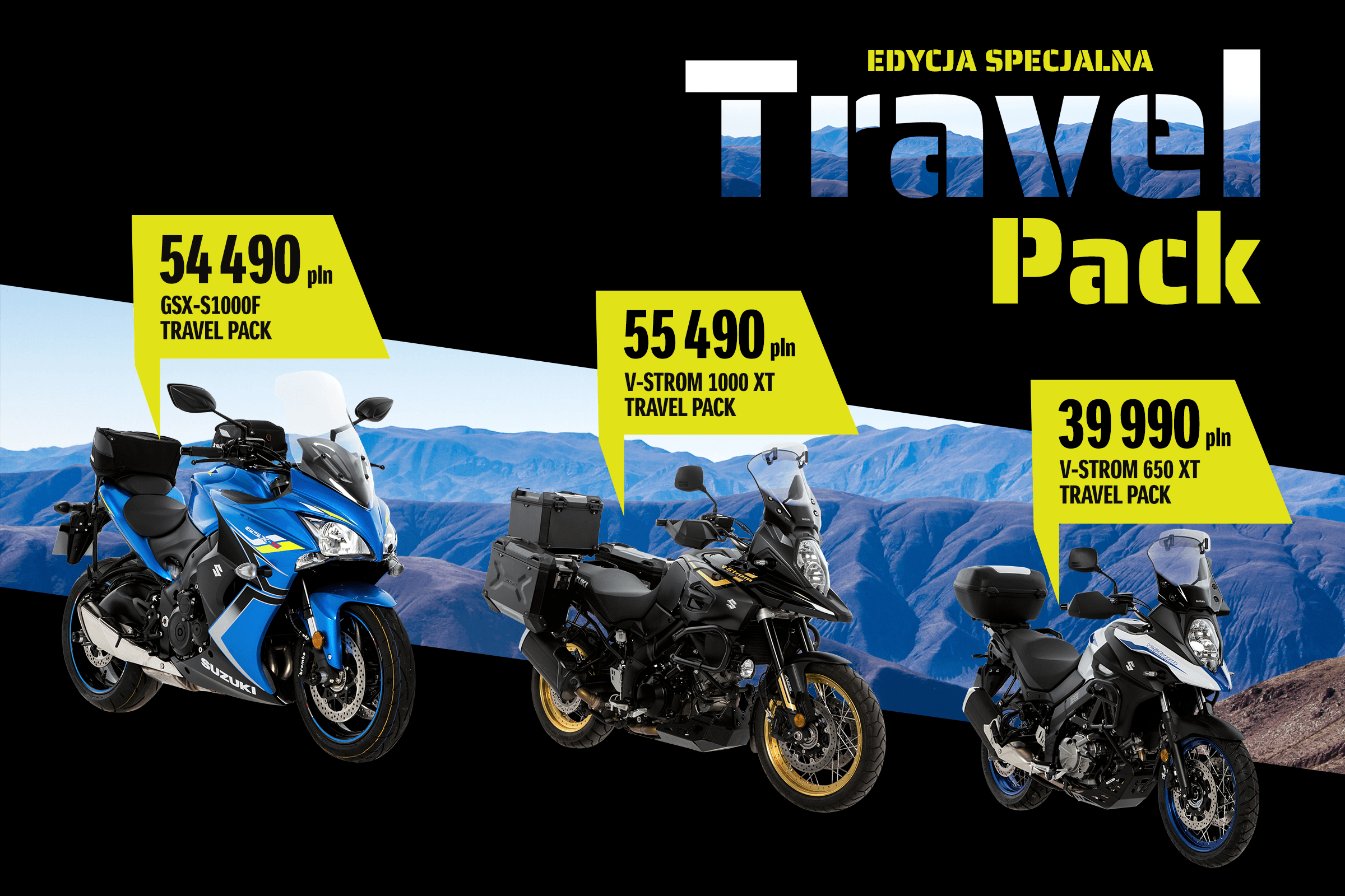Suzuki V-Strom 1000 XT i V-Strom 650 XT w wersji specjalnej „Travel Pack”
