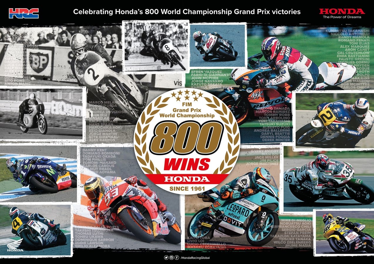 Honda świętuje 800. zwycięstwo w motocyklowym Grand Prix