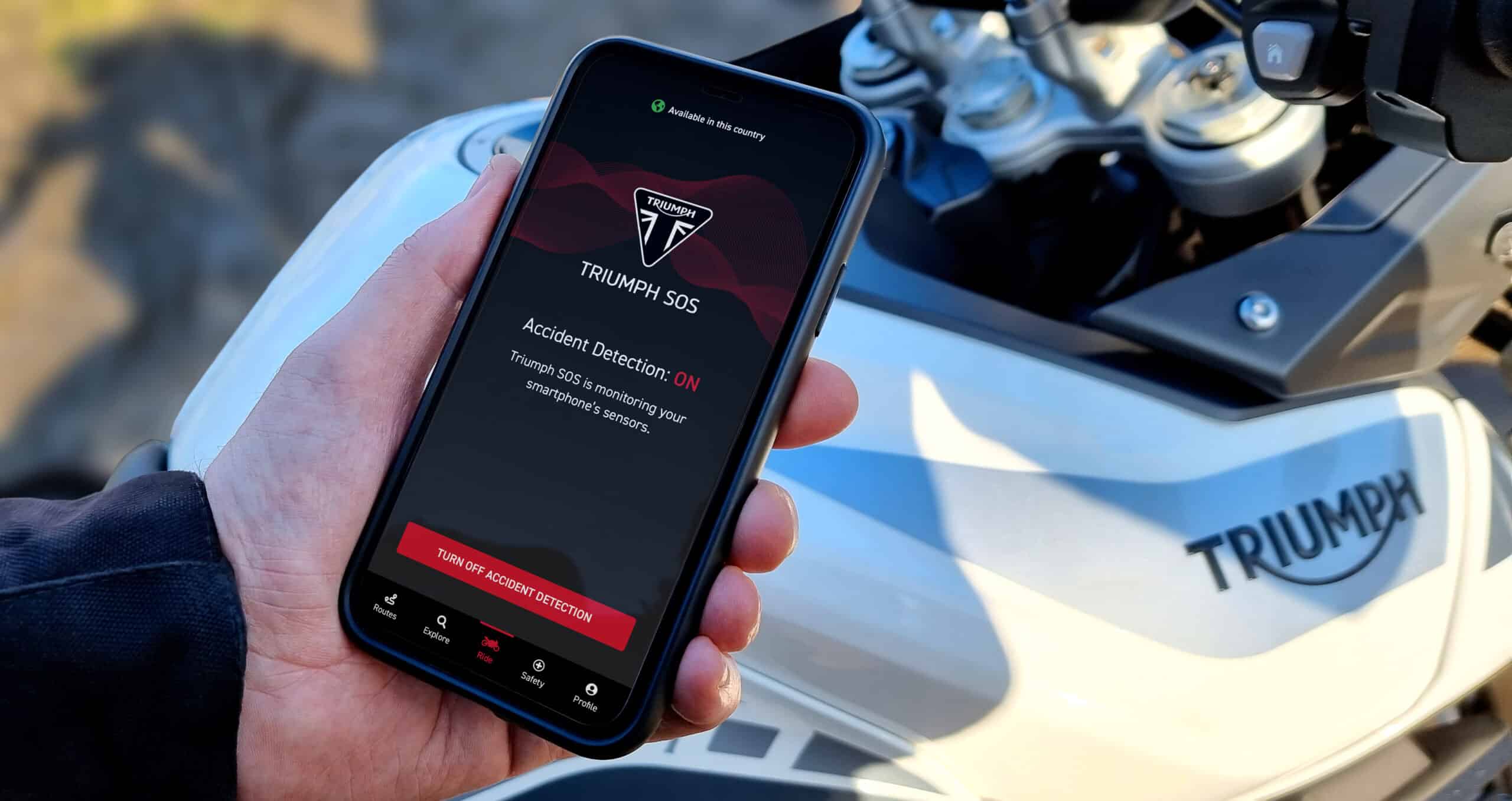 Nowa aplikacja Triumph SOS: w trosce o bezpieczeństwo