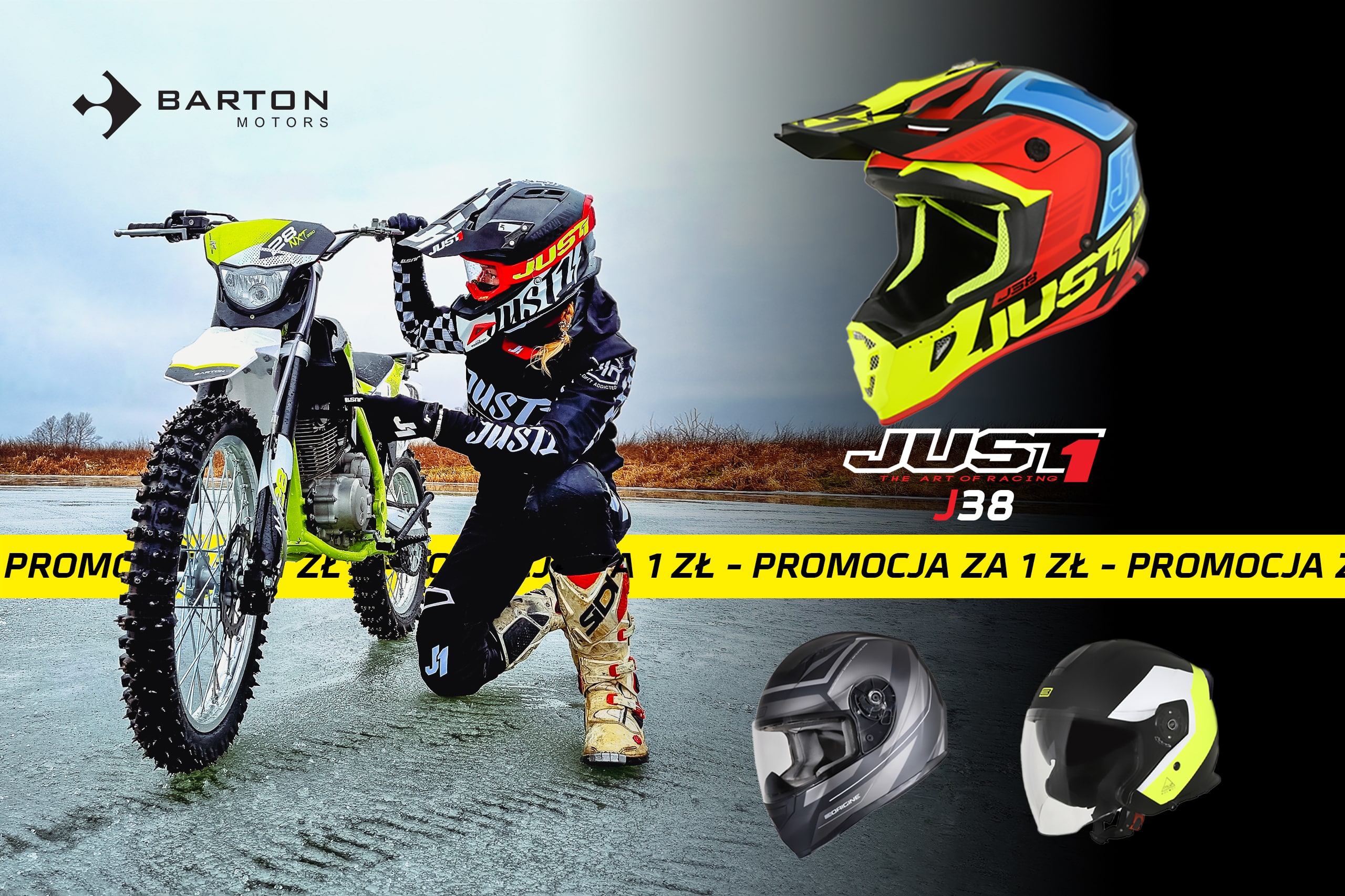Promocja motocykli Barton: Kup jednoślad i zgarnij kask Origine lub Just1 za 1zł!
