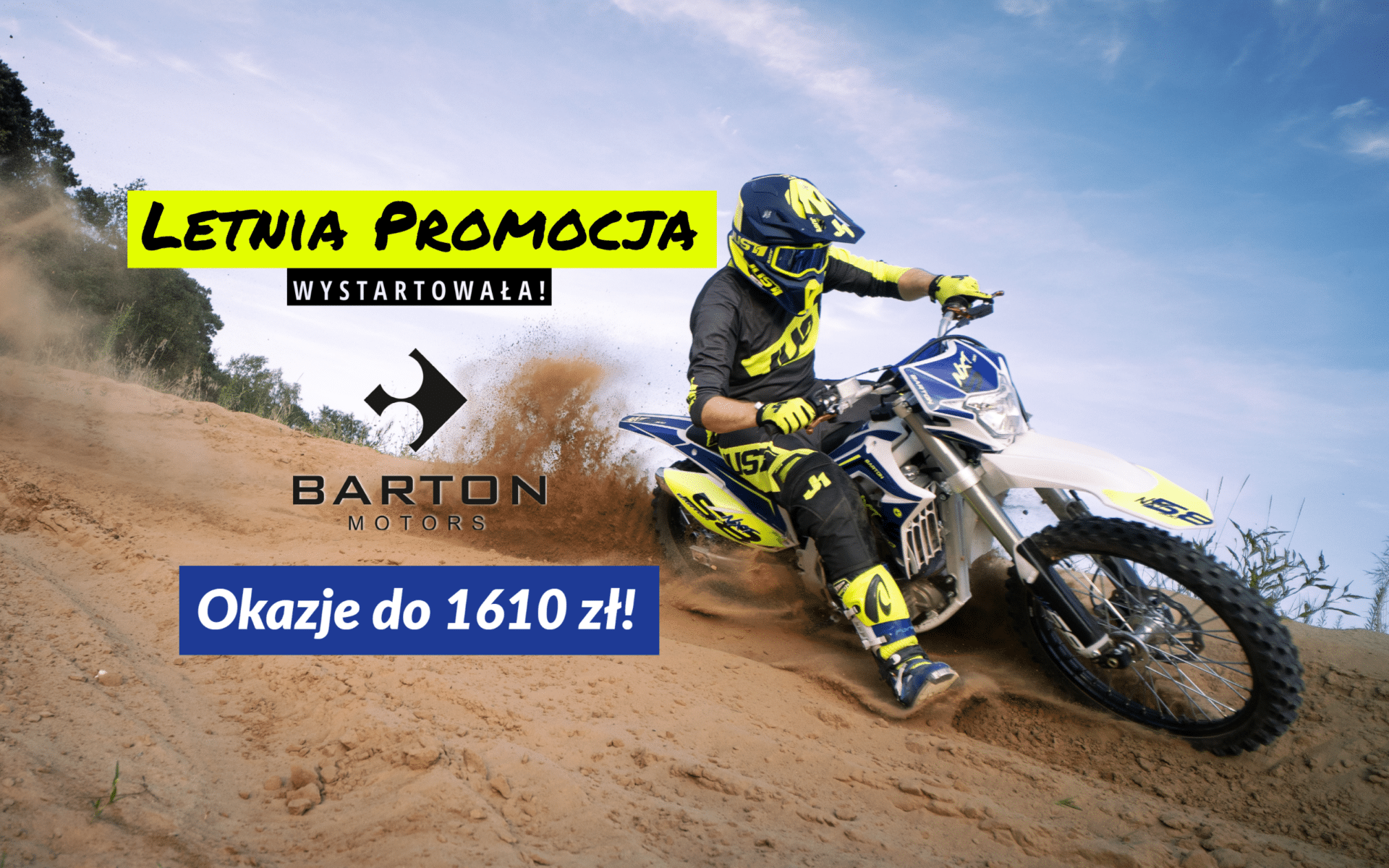 Letnia Promocja w sieci sprzedaży Barton Motors: Zniżki na wybrane modele skuterów, motorowerów, motocykli i quadów – nawet do 1610 zł.