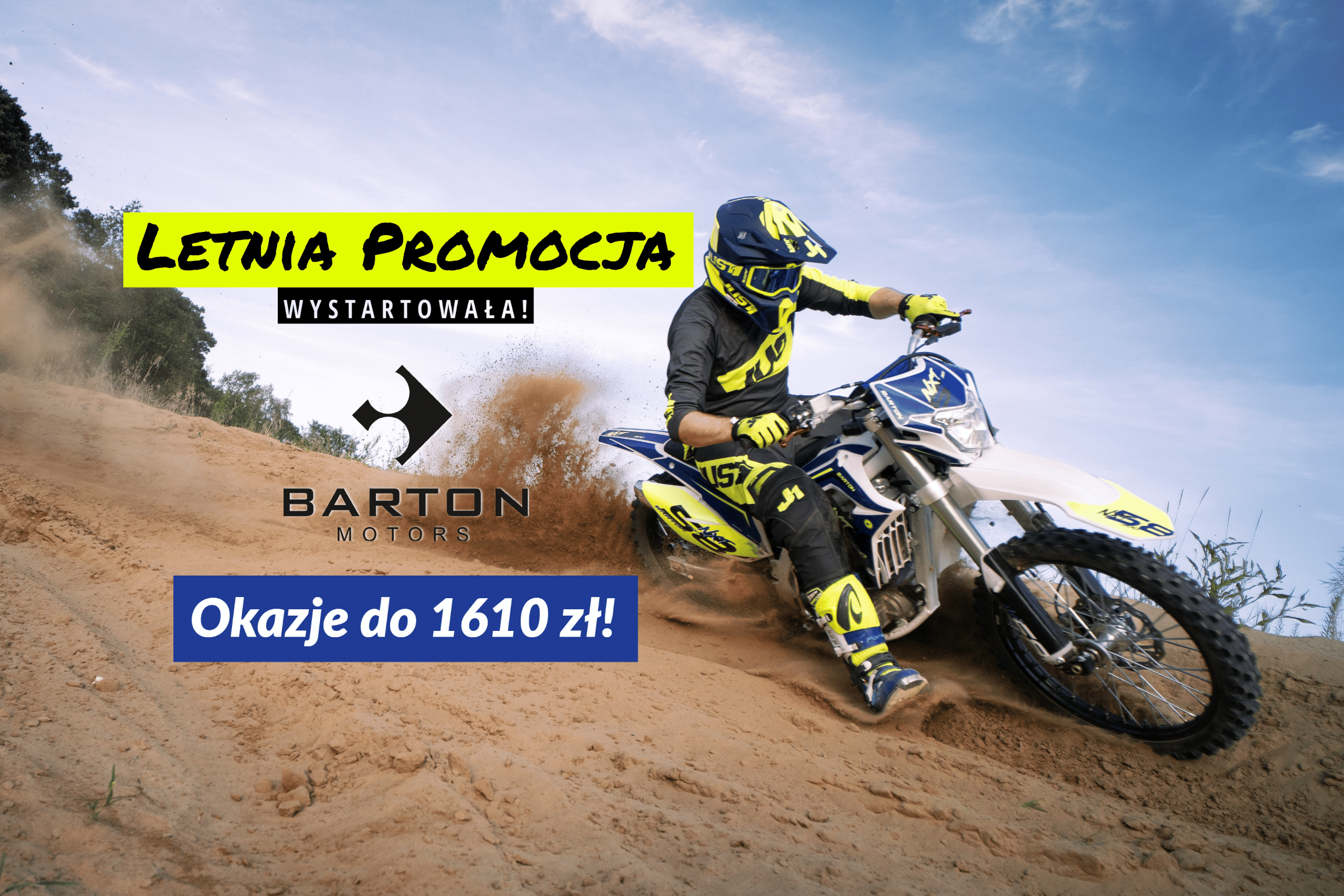 Letnia Promocja w sieci sprzedaży Barton Motors: Zniżki na wybrane modele skuterów, motorowerów, motocykli i quadów – nawet do 1610 zł.