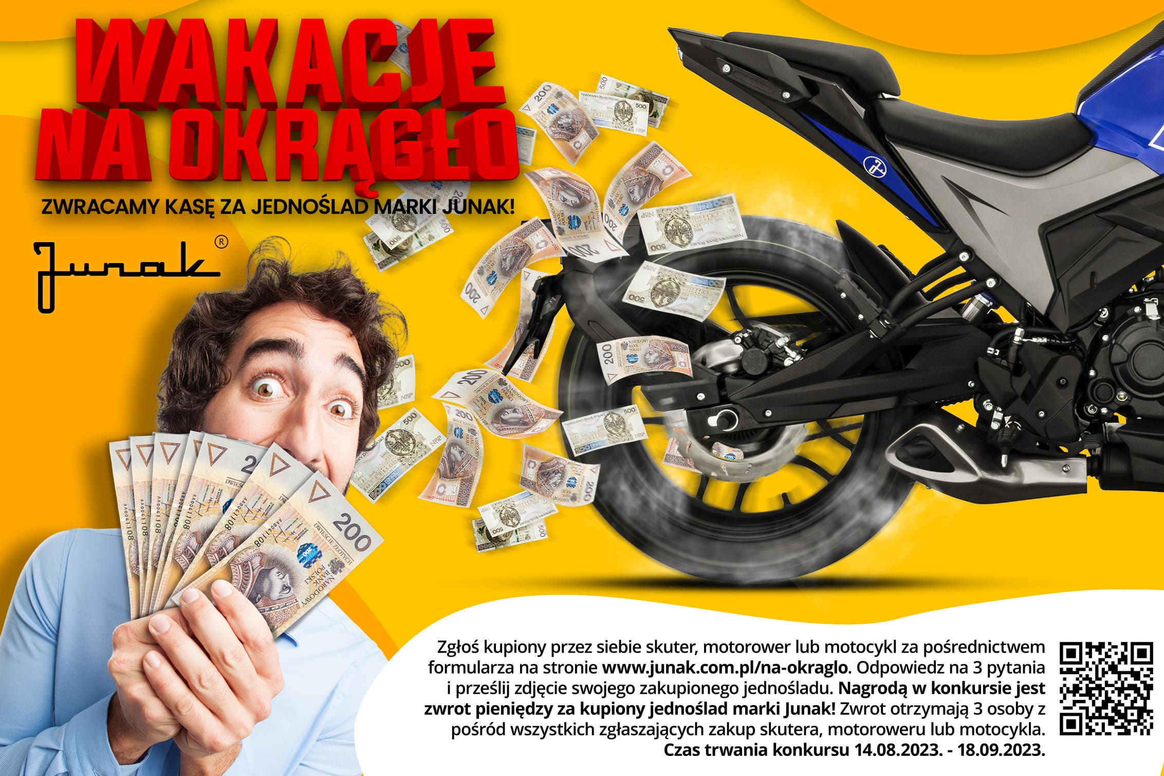 Wakacje na okrągło z Junakiem. Kup motocykl, motorower, lub skuter i odzyskaj całą kasę