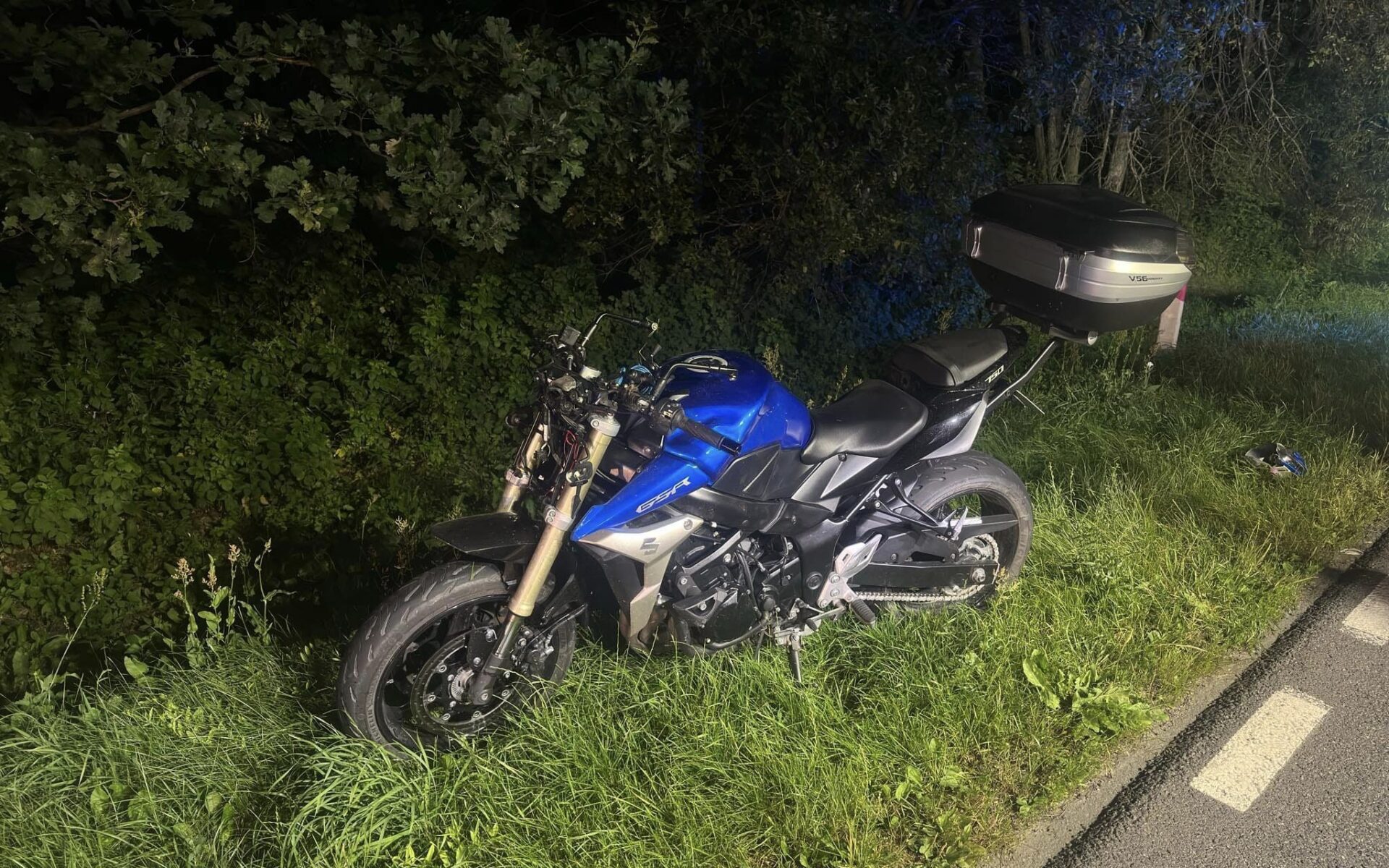 Wypadek motocykla z udziałem łosia