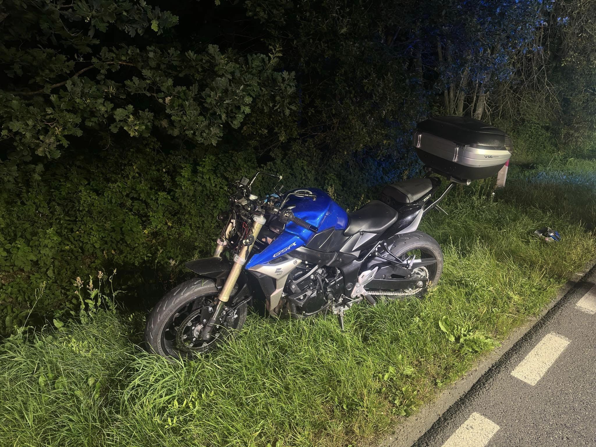 Wypadek motocykla z udziałem łosia