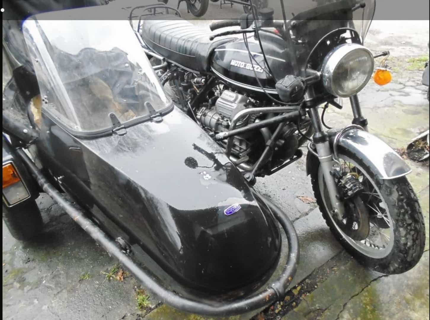 Moto Guzzi V1000 G5 z koszem (1978). Motocykl znaleziony w stodole, który bardzo chce żyć